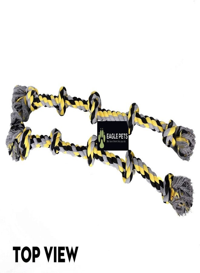 Eagle Pets Combo of 2 Large Dog Rope Tug of War Toys 5 Knot Durable Chew Toy Pack of 2 for Aggressive Chewers (Color May Vary) - Image 2